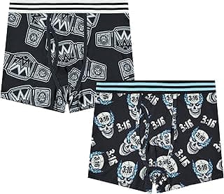 Superstars Mens Boxer Briefs - John Cena, Roman Reigns, Undertaker, Rock, Stone Cold, Hulk Hogan - Mens 2 Pack Underwear