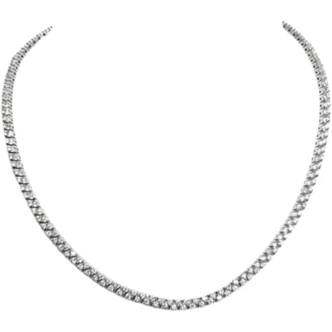 Double Row Diamond Tennis Necklace