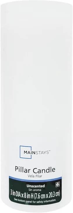 Mainstays Unscented Pillar Candle