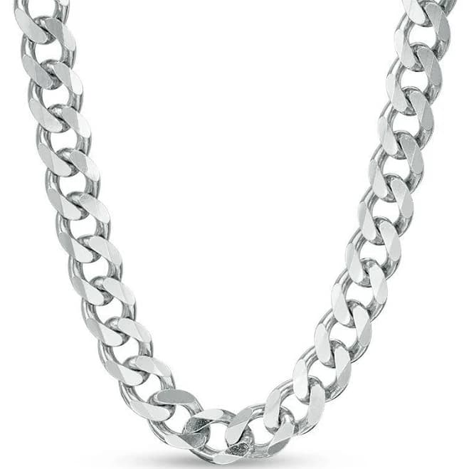925 Sterling Silver Curb Link Chain Necklace, 22 inch