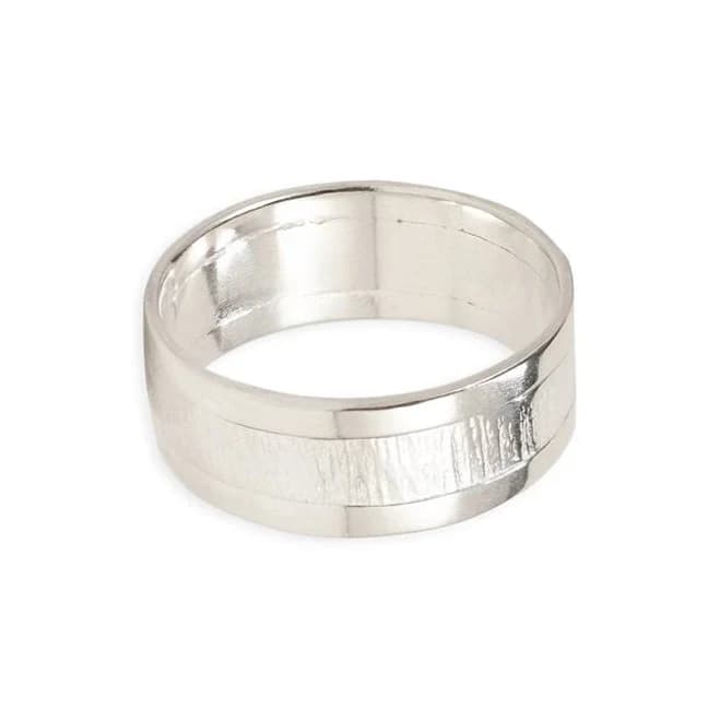 Texture Triple Stack Silver Ring
