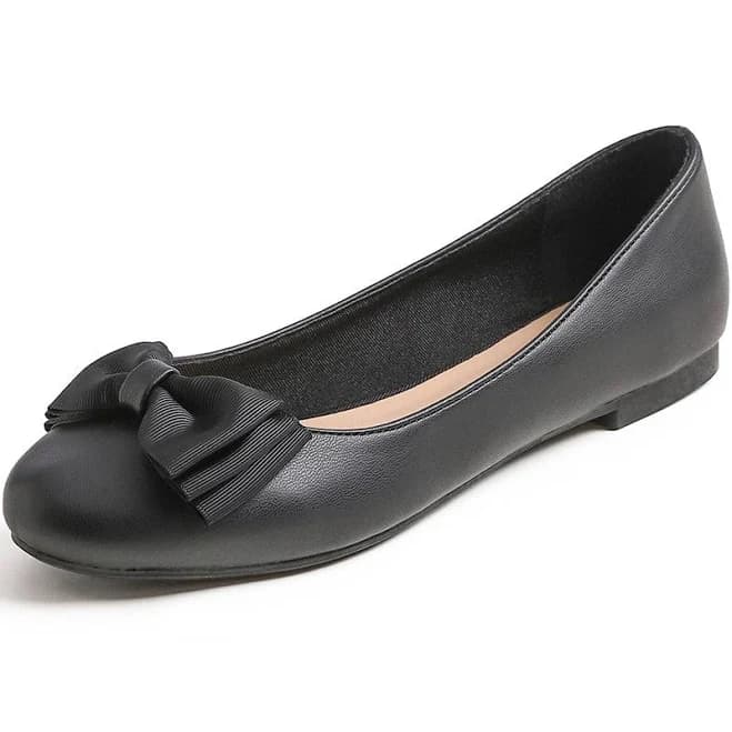 Feversole Women's Round Toe Bow Trim Ballet Flats