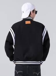 Varsity Letterman Jackets For men, Red Bomber Jacket, Mens vintage Style Graphic Coats (US, Alpha, Medium, Regular, Regular, BLACK) at Amazon Men's Clothing store
