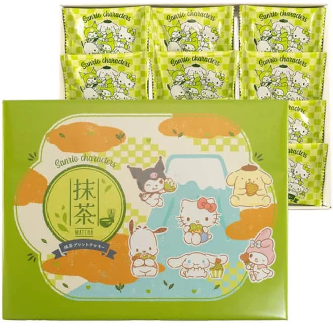 Nagatoya Sanrio Characters Matcha Print Cookies