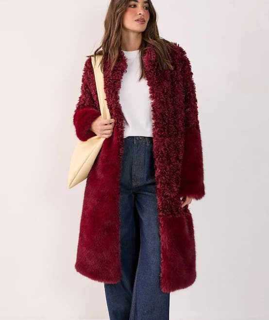 Nasty Gal Women's Faux Fur Borg Coat