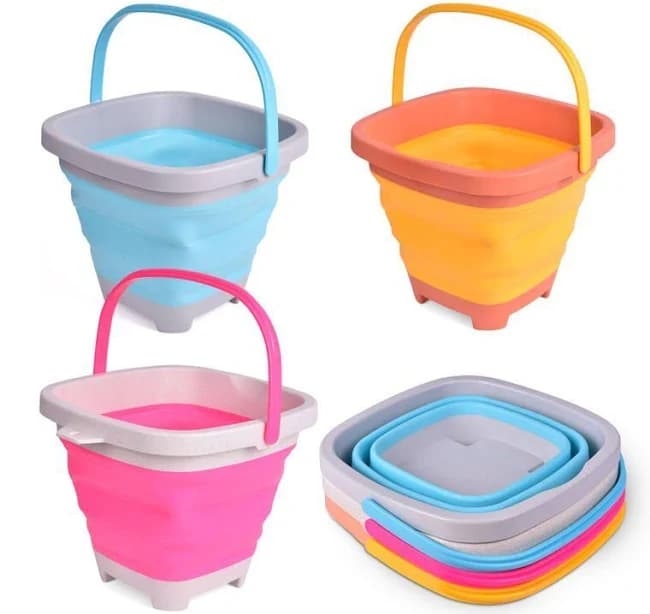 Fun Little Toys Collapsible Sand Buckets Set of 3