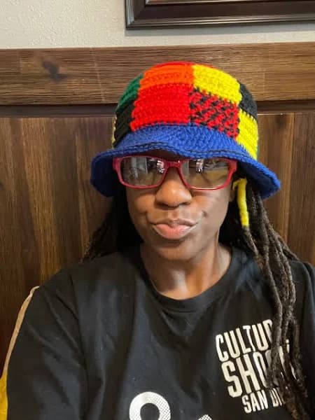 Bucket Hat with Multi Colored Patch