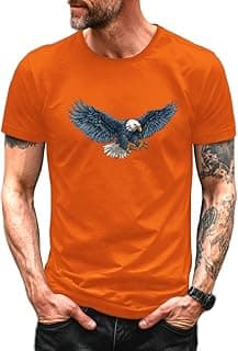 Solid 100% Cotton Graphic Tees for Men Short Sleeve Crewneck 2026 Moisture Wicking Big and Tall Gym Tshirts
