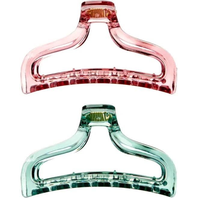2-Pack Transparent Pastel Hair Claw Clips
