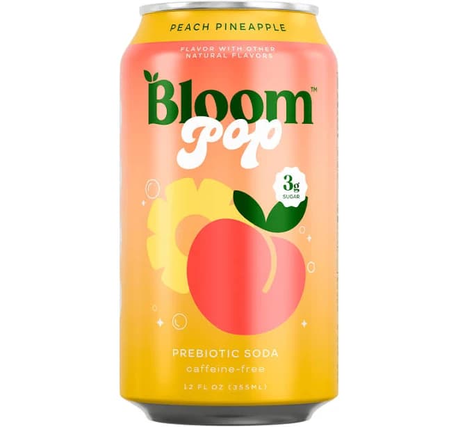 Bloom Nutrition Pop Peach Pineapple Prebiotic Soda