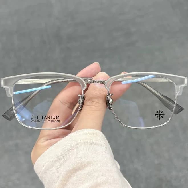 GentsEyewear.com Ray Clear and Silver Eyeglasses
