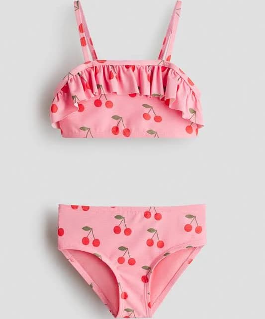 H&M Girls Ruffle-Trimmed Two-Piece Swimsuit