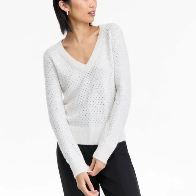 INC International Concepts Women's Rhinestone Embellished Sweater
