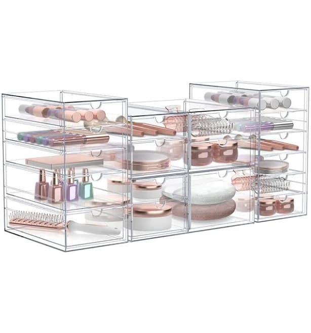 Sorbus 4-Pack 18-Drawer Acrylic Makeup Organizers