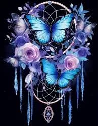 Dream Catcher 5D Diamond Art Kits, Butterfly Diamond Painting Kits for Adults Beginners, DIY Full Round Drill Paint with Diamonds Gem Art, Home Wall