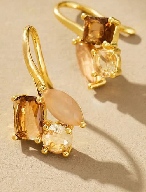 Anthropologie Cluster Crystal Earrings