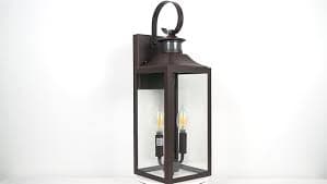 20" Oil Rubbed Bronze Motion Sensor Outdoor Light, Large Dusk to Dawn Outdoor Lighting Fixture, Farmhouse Wall Mounted Porch Lamp, Waterproof Brown Sconce for Outside Patio, 3 Modes/2-Light/1-Pack - Amazon.com