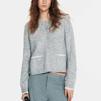 H&M Ladies Melange Cable-Knit Cardigan