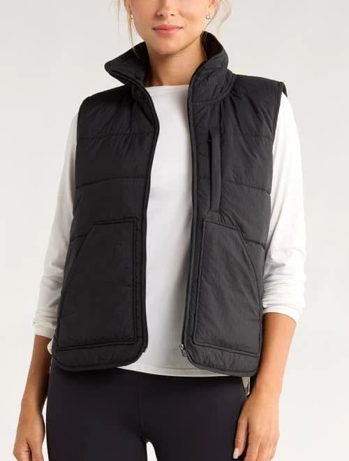 Zella Packable Quilted Vest in Black at Nordstrom, Size Medium