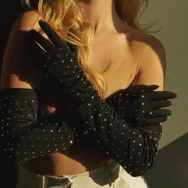 Women's Extra-Length Sparkle Stone Evening Gloves