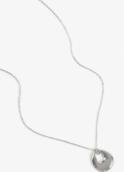maurices Women's Sculptural Open Circle Silver Pendant Necklace