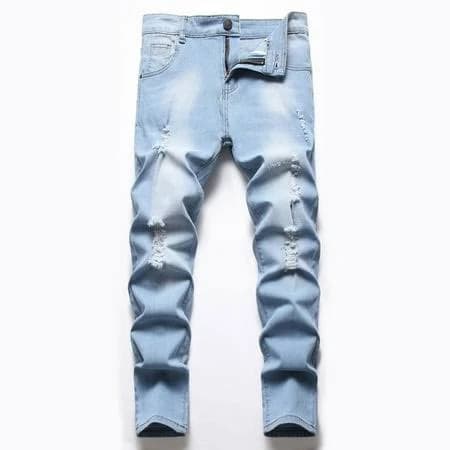 ZANKLEY Boy's Skinny Fit Ripped Destroyed Stretch Jeans