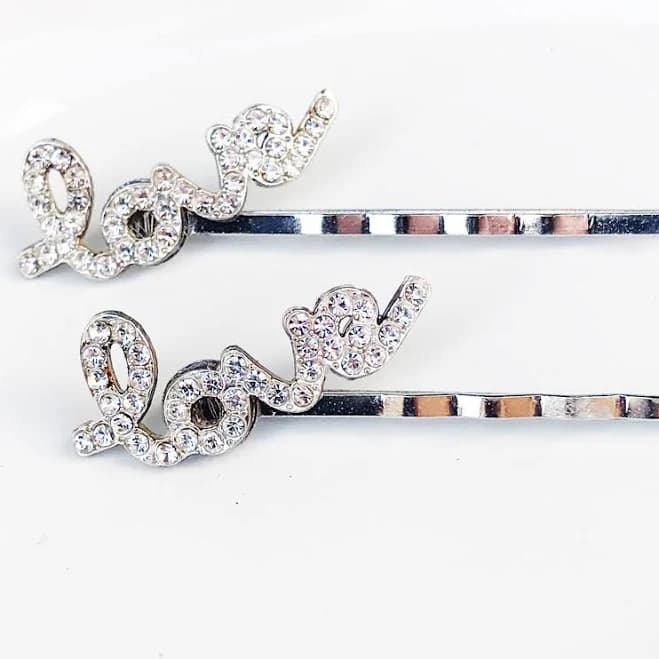 Rhinestone Love Bobby Pins