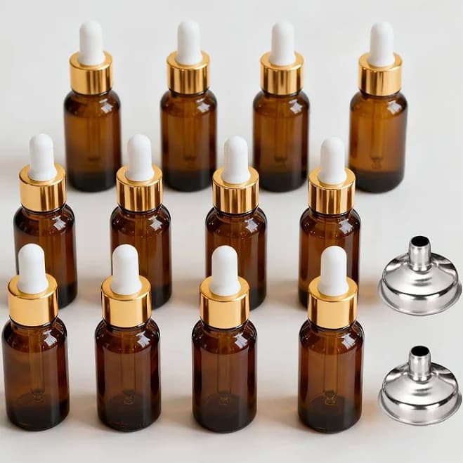 Serum bottle, Amber dropper bottles, Leak-Proof Amber Glass Dropper Bottles for Cosmetics, Apothecary supplies, 1oz dropper bottle, 1.00 items, Glass