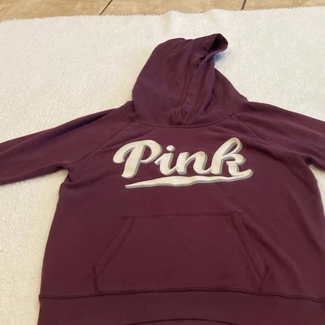Pink Victoria's Secret Sweaters | Burgundy Pink Victoria Secret Hoodie With Pink Logo | Color: Pink/Purple | Size: L | Aprilcg's Closet
