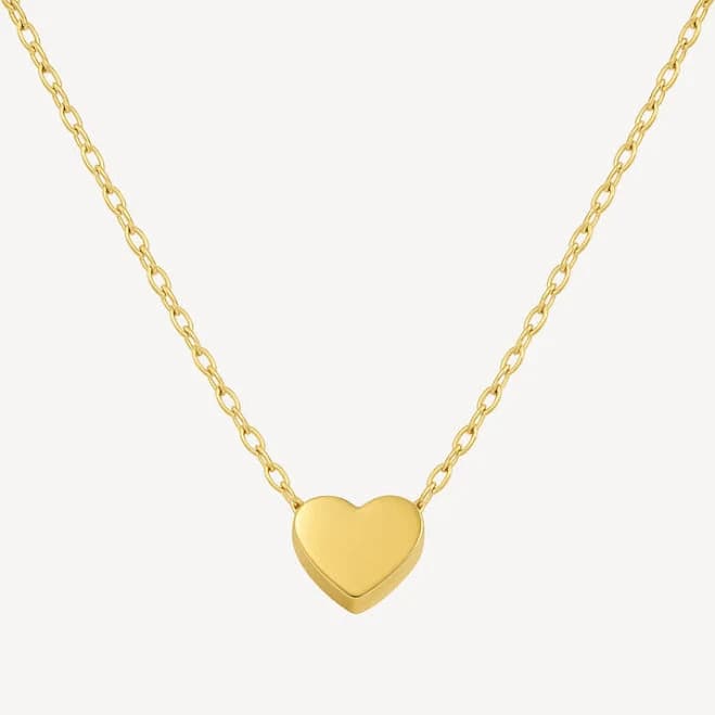 Tiny Gold Heart Pendant Necklace