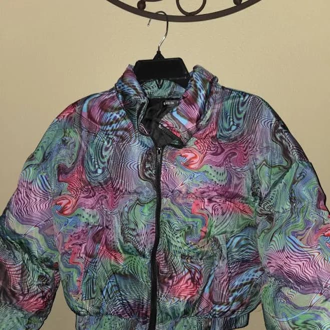 SHEIN Multicolor Abstract Jacket