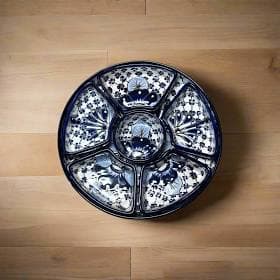 Handmade Blue and White Talavera Appetizer Tray