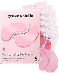 Amazon.com: grace & stella Award Winning Under Eye Mask - Reduce Dark Circles, Puffy Eyes, Undereye Bags, Wrinkles - Gel Under Eye Patches - Small Valentines Gifts - Vegan Cruelty-Free (Pink, 6