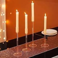 4Pcs Glass Candle Holders for Taper Candle Holders, Clear CandleSticks Long Holder Candlestick Holders for Table Centerpiece, Candle Sticks Holder Decor, Events Party Wedding Reception(4 pcs) : Amazon.sg: Home