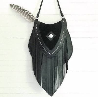 The Venus Studded Fringe Leather Crossbody Bag