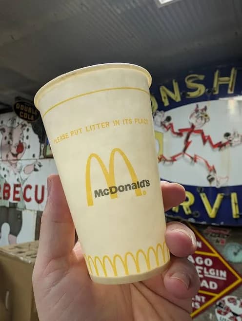 NOS 1970's 80s McDonald's Soda Drink Cup Old & Original Vintage Waxed Cup - 12 oz
