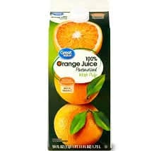 Great Value 100% Pure Orange Juice with Pulp