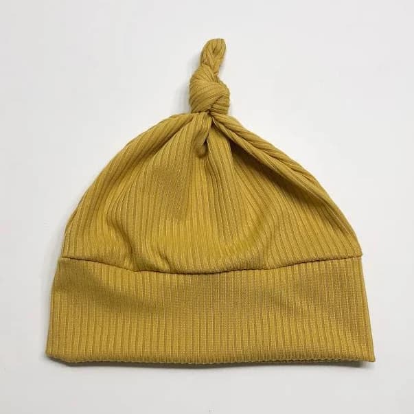 Gender Neutral Ribbed Knit Striped Knot Hat