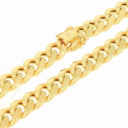 Nuragold 10k Real Yellow Gold Miami Cuban Link Chain Bracelet Italian Jewelry for Men & Women