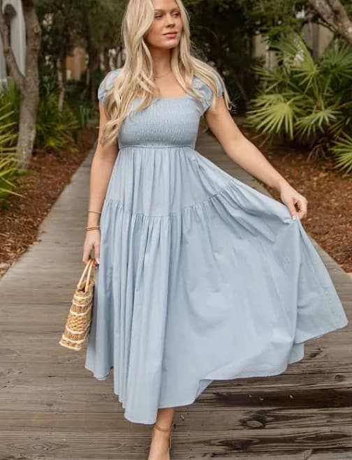 Women's Smocked Midi Dress