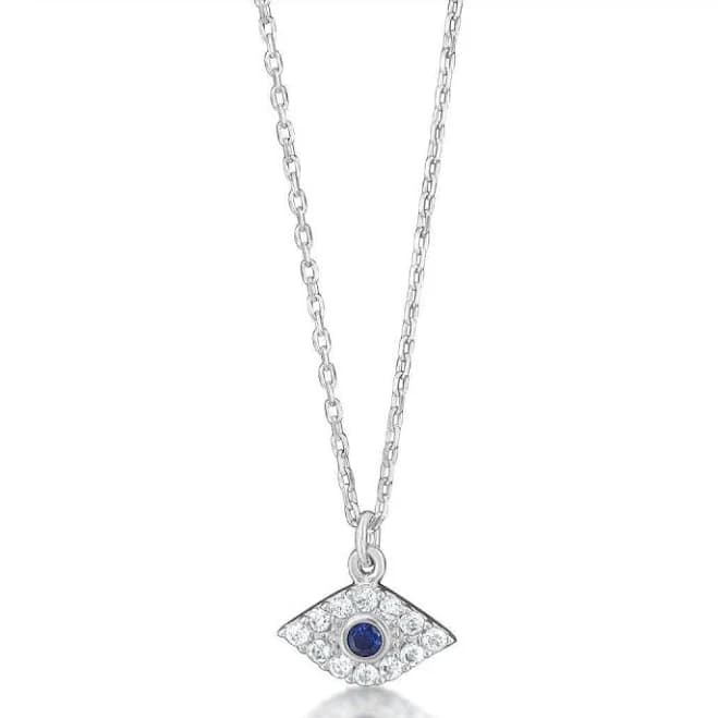 Sterling Silver Lucky Evil Eye Necklace