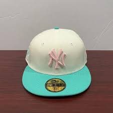 New Era | Accessories | New Era 59fifty Fitted Hat New York Yankees White Green Pink | Poshmark