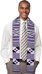 ADVANSYNC Traditional Double Weave Premium Handwoven Kente Cloth (purple) at Amazon Women's Clothing store