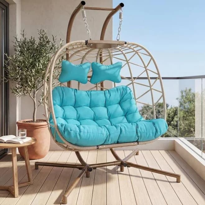 Oversized Outdoor Double Swing Egg Chair