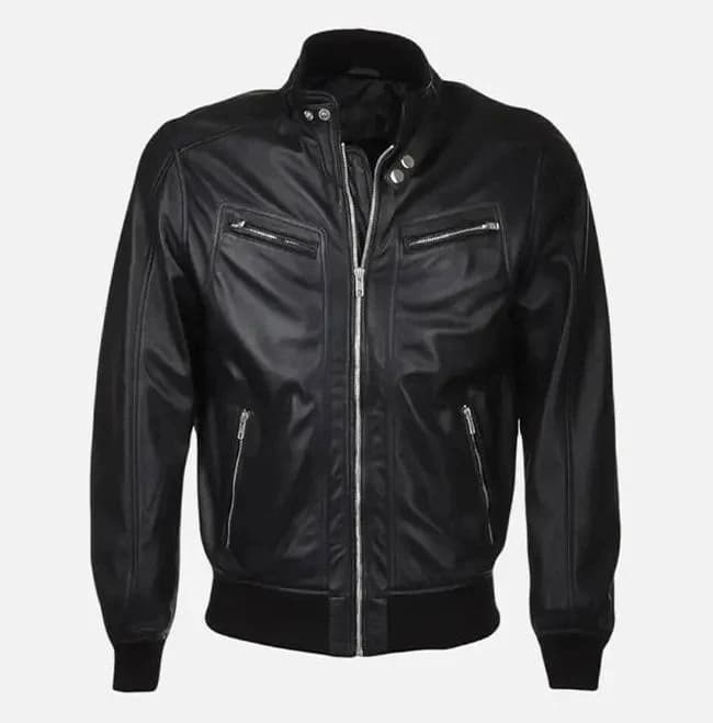 Men's Leather Bomber Jacket