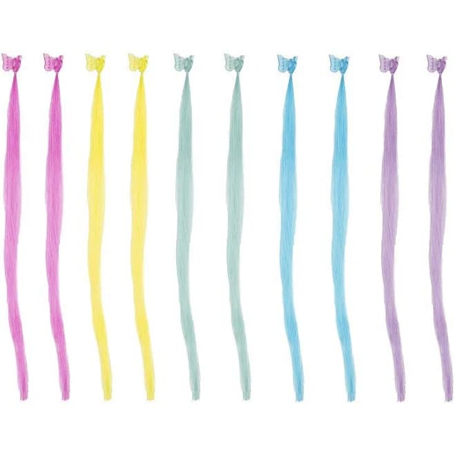 Elli by Capelli Girls' 10-Pack Faux Colorful Butterfly Claw Clips