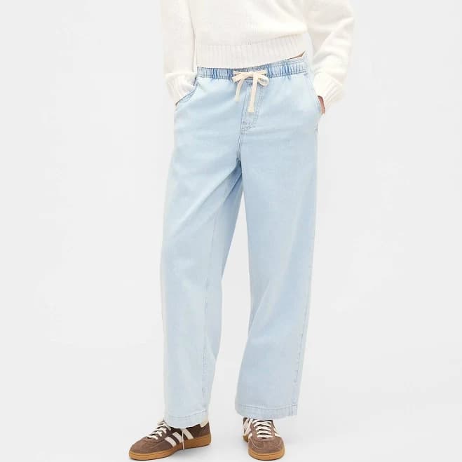 Gap Women's High-Rise Pull-On Wide-Leg Jeans