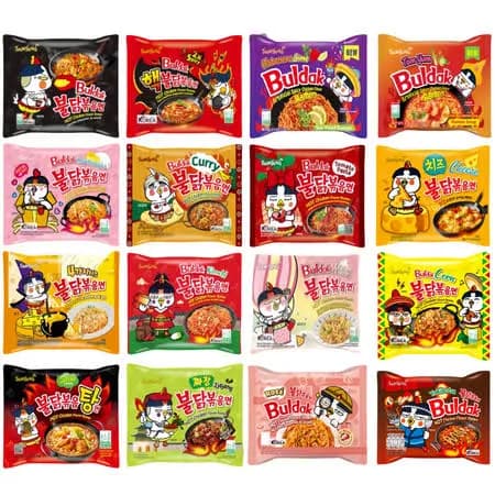 Munchii Time Korean Buldak Spicy Hot Ramen Noodles Variety Pack