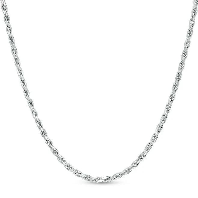 Marisol & Poppy Sterling Silver Diamond Cut Rope Chain Necklace