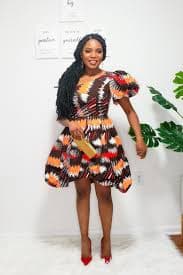 African Print Mini Dress: One Shoulder Bubble Sleeve Party Dress - Etsy